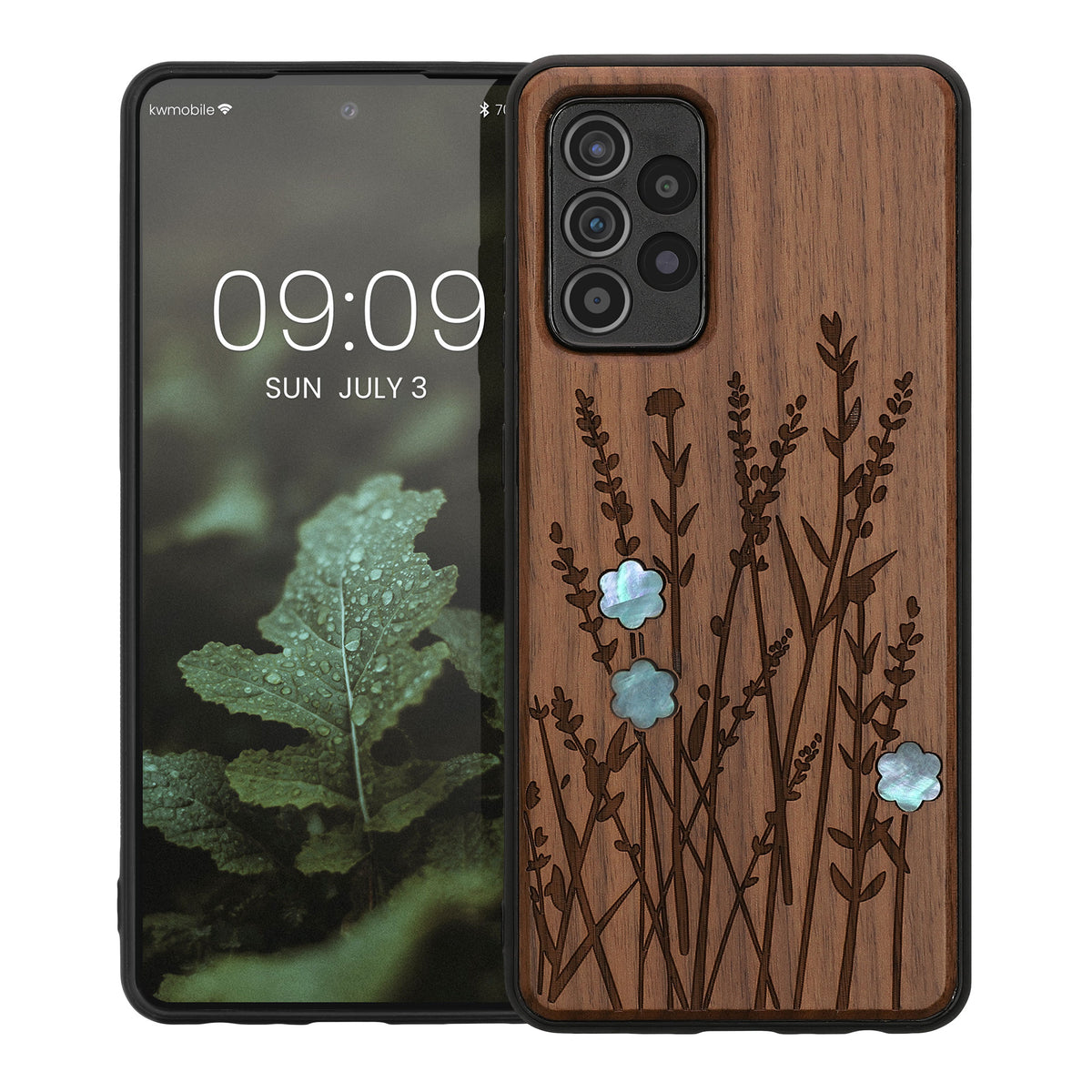 Phone Case with TPU Bumper for Samsung Galaxy A52 / A52 5G / A52s 5G Shockproof Hard Wooden Mandala
