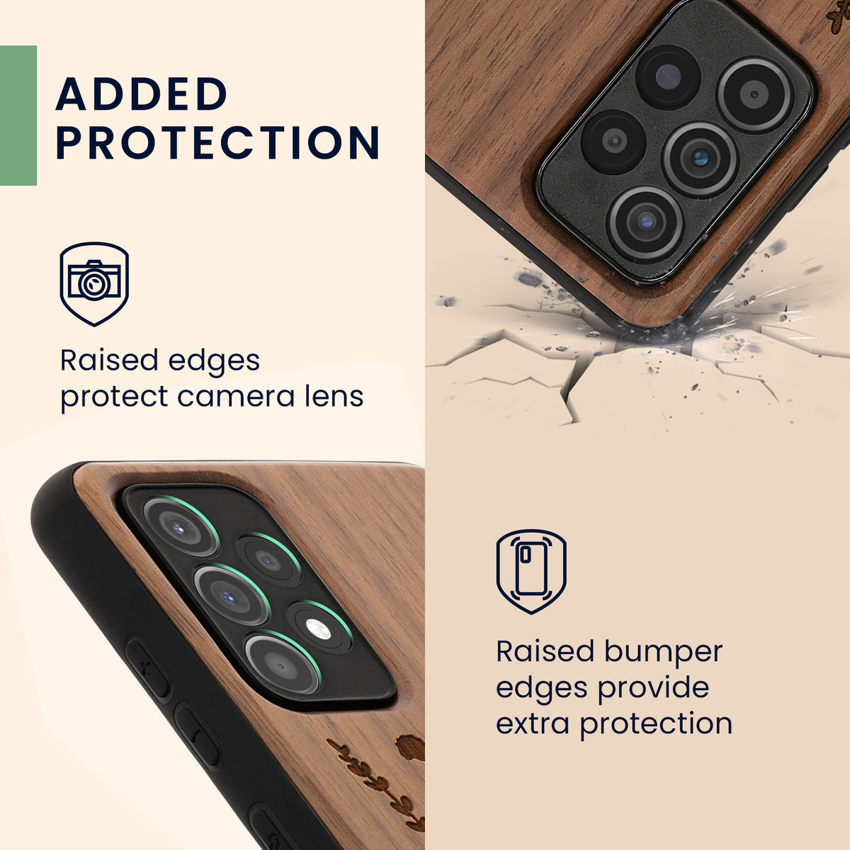 Phone Case with TPU Bumper for Samsung Galaxy A52 / A52 5G / A52s 5G Shockproof Hard Wooden Mandala