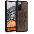 Samsung Galaxy S20 FE Shockproof Hard Case with TPU Bumper Wooden Mandala