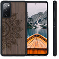 Samsung Galaxy S20 FE Shockproof Hard Case with TPU Bumper Wooden Mandala