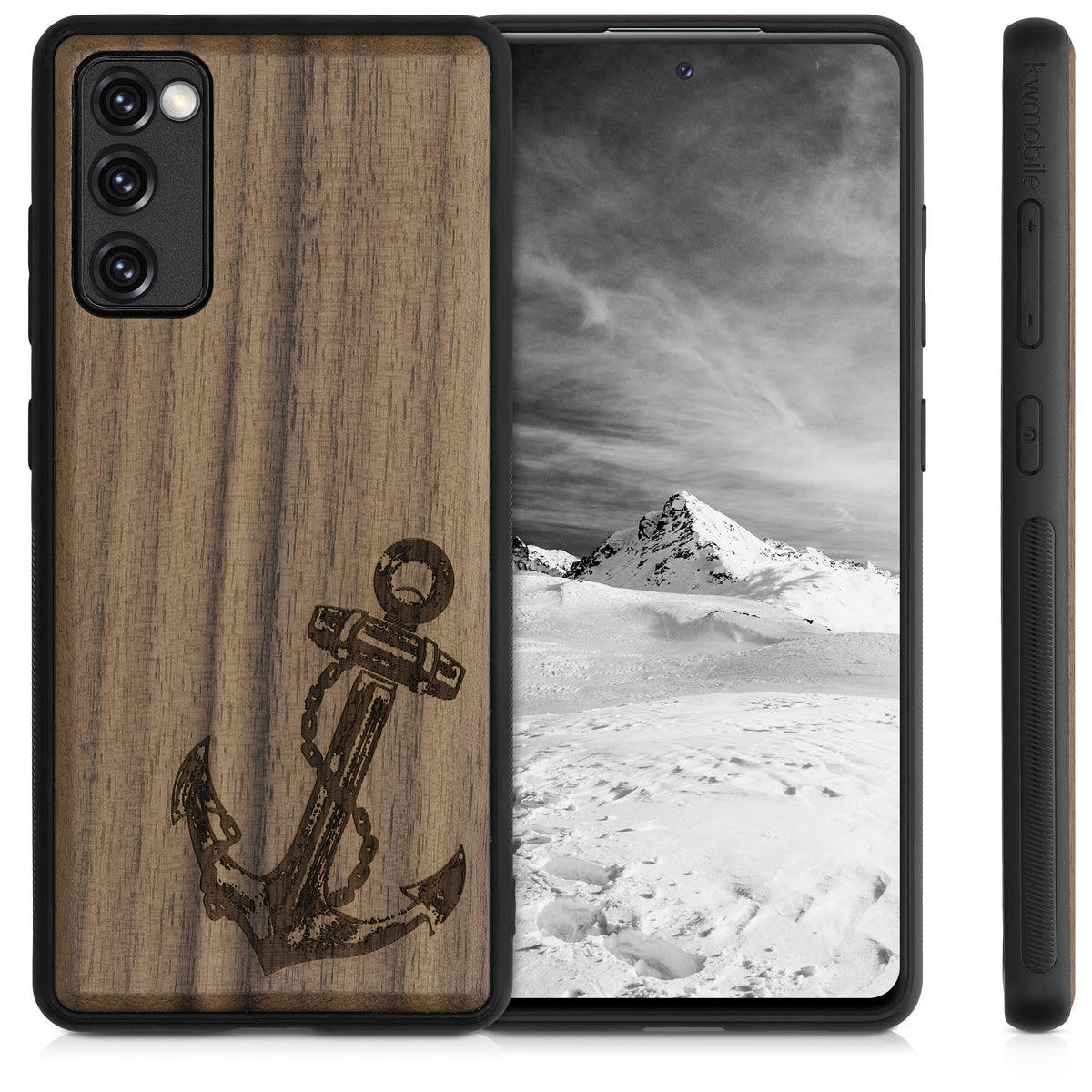 Samsung Galaxy S20 FE Shockproof Hard Case with TPU Bumper Wooden Mandala