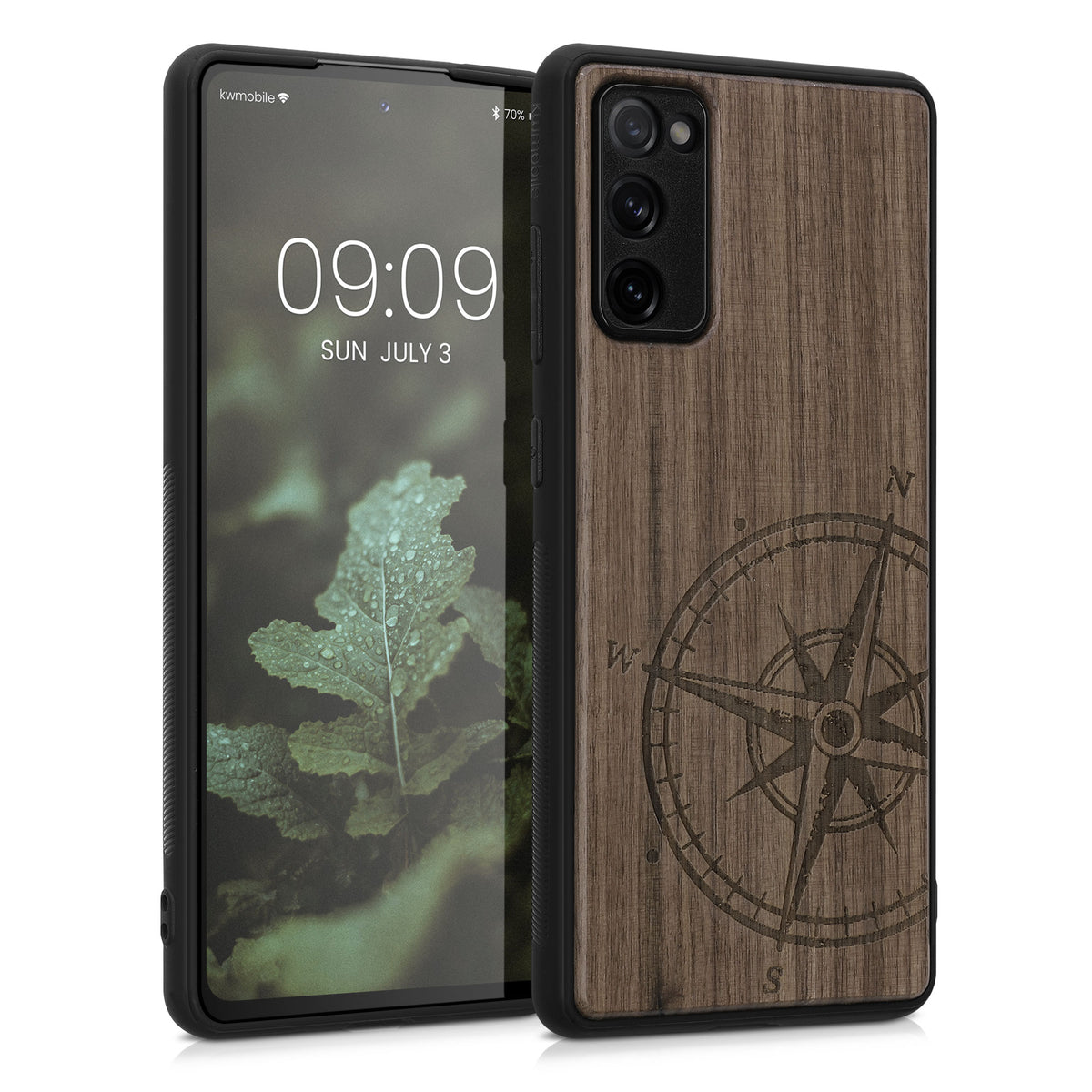 Samsung Galaxy S20 FE Shockproof Hard Case with TPU Bumper Wooden Mandala