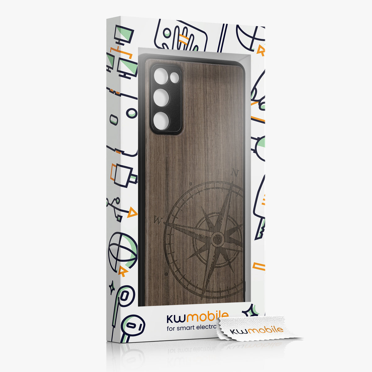 Samsung Galaxy S20 FE Shockproof Hard Case with TPU Bumper Wooden Mandala