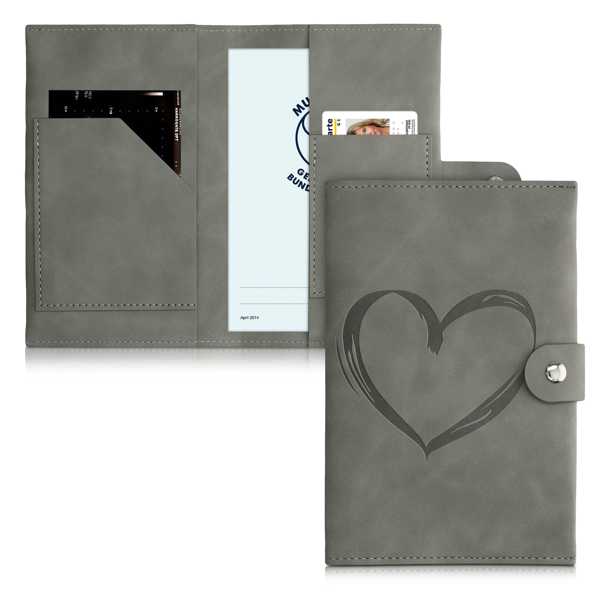 Faux Leather Cover for Austrian Mother-Child Passport in Nubuck Leather Look
