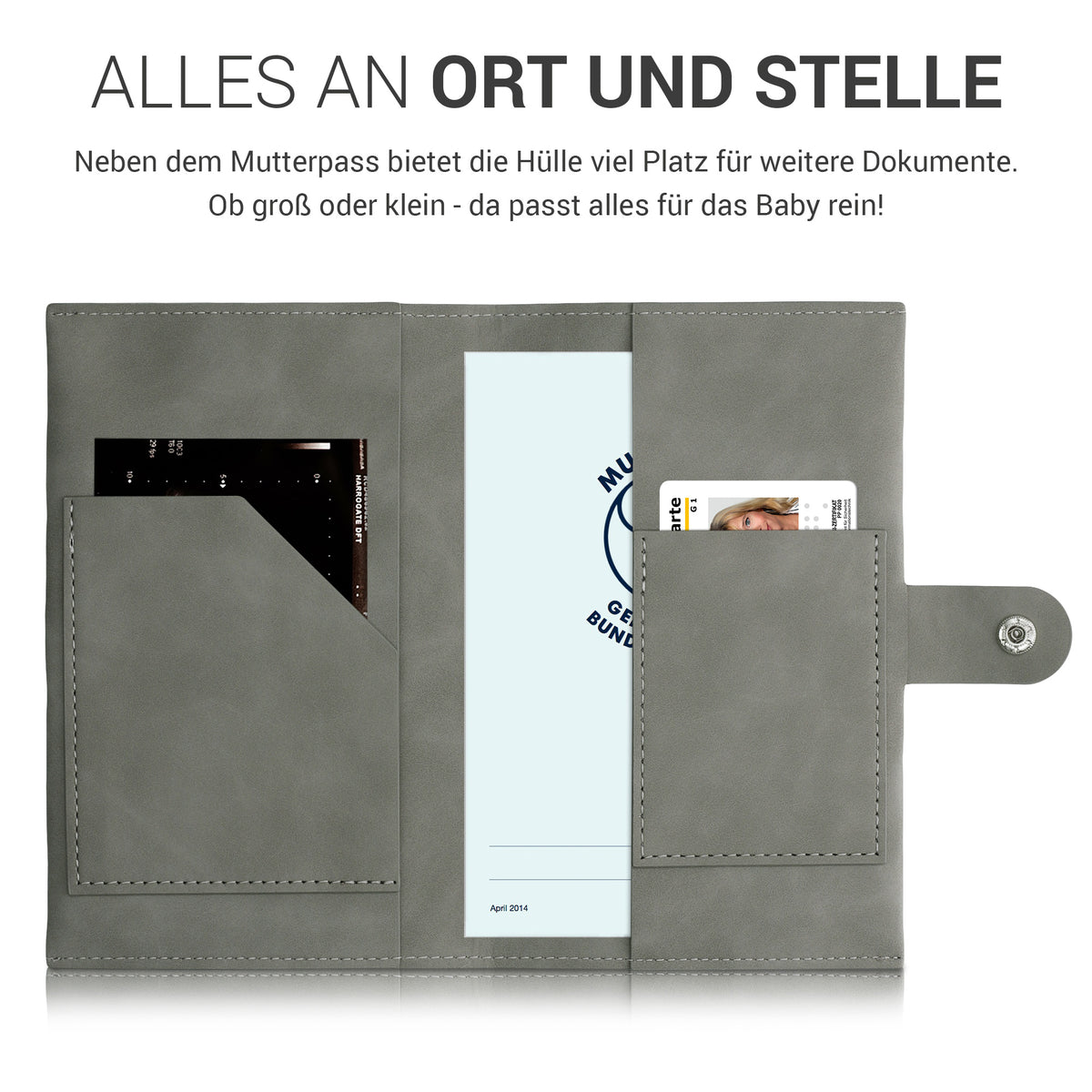 Faux Leather Cover for Austrian Mother-Child Passport in Nubuck Leather Look