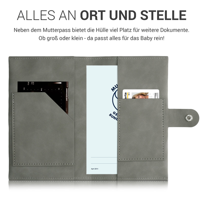 Faux Leather Cover for Austrian Mother-Child Passport in Nubuck Leather Look
