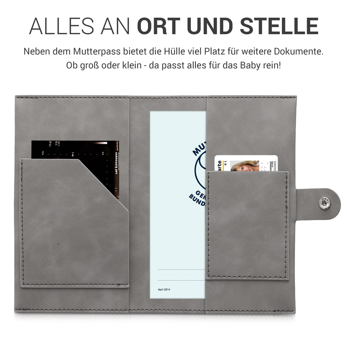 Faux Leather Cover for Austrian Mother-Child Passport in Nubuck Leather Look