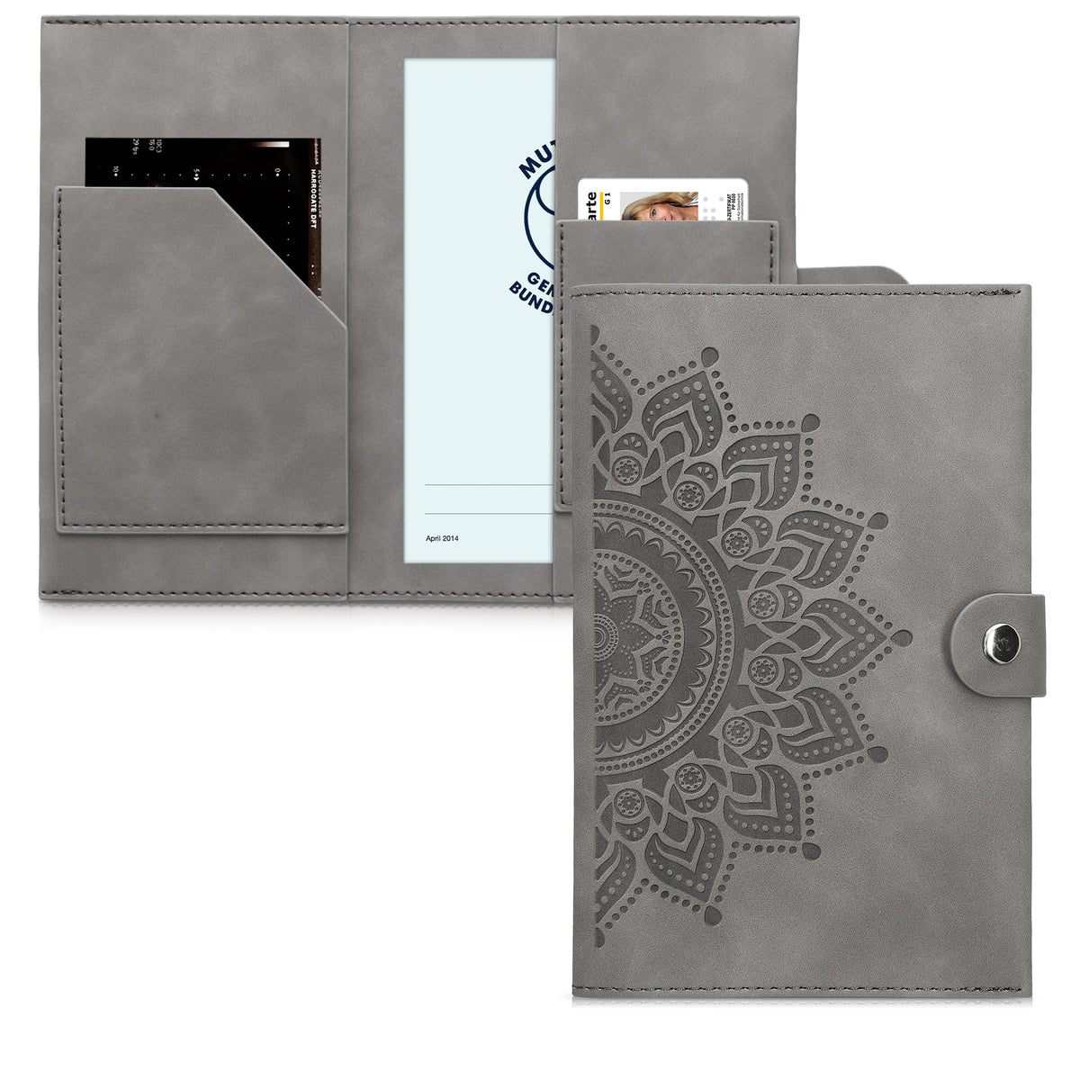 Faux Leather Cover for Austrian Mother-Child Passport in Nubuck Leather Look