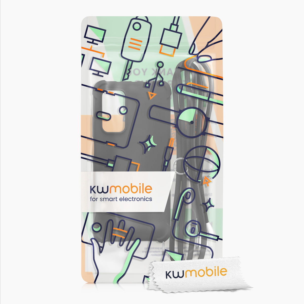 Xiaomi Mi 10T / Mi 10T Pro Matte Silicone Necklace Phone Case with Cord Black