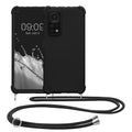 Xiaomi Mi 10T / Mi 10T Pro Matte Silicone Necklace Phone Case with Cord Black