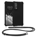Xiaomi Mi 10T / Mi 10T Pro Matte Silicone Necklace Phone Case with Cord Black