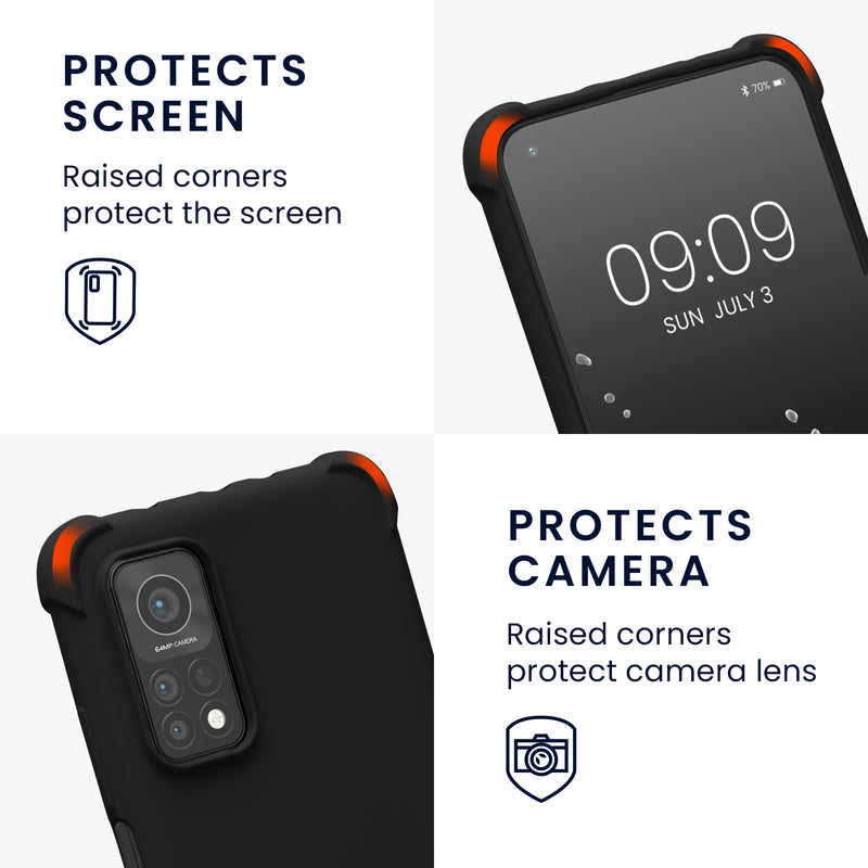 Xiaomi Mi 10T / Mi 10T Pro Matte Silicone Necklace Phone Case with Cord Black