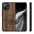 Wooden Hard Case with TPU Bumper for Xiaomi Mi 11 Compass Vintage