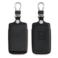 kwmobile Autoschlüssel Hülle kompatibel mit Renault 4-Tasten Smartkey Autoschlüssel (nur Keyless Go) - Leder Schutzhülle Schlüsselhülle Schwarz Rot Schwarz  [dsg01]