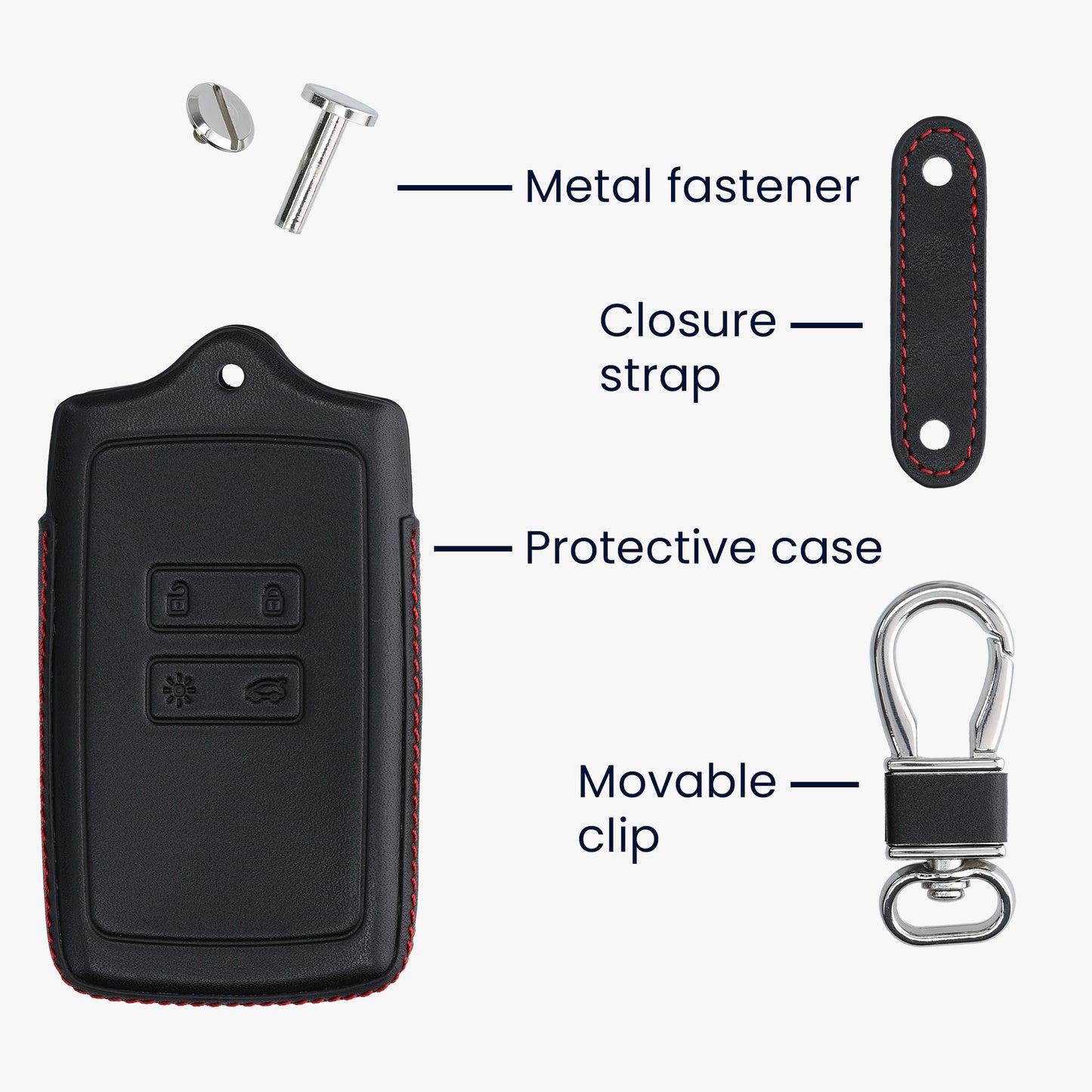kwmobile Car Key Cover compatible with Renault 4-Button Smartkey Car Key (Keyless Go only) Protective Case Key Cover