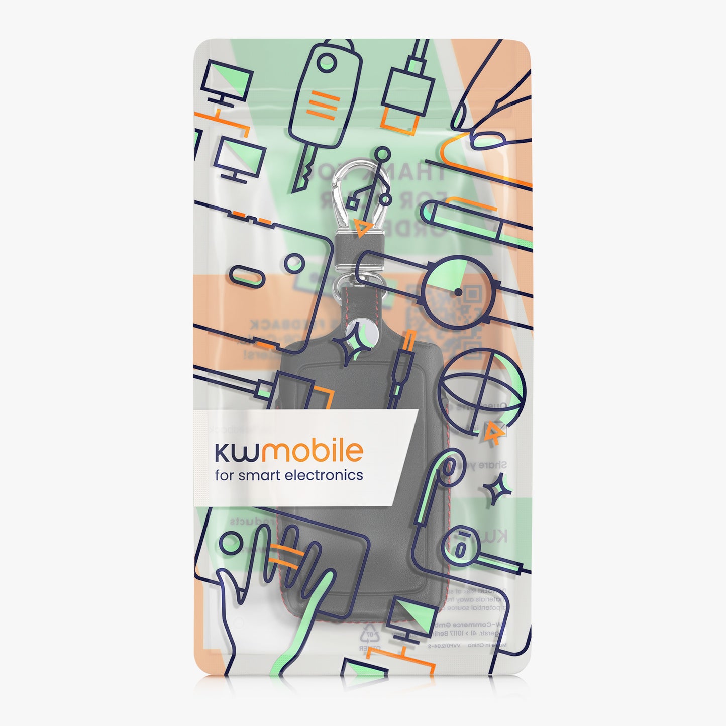 kwmobile Autoschlüssel Hülle kompatibel mit Renault 4-Tasten Smartkey Autoschlüssel (nur Keyless Go) - Schutzhülle