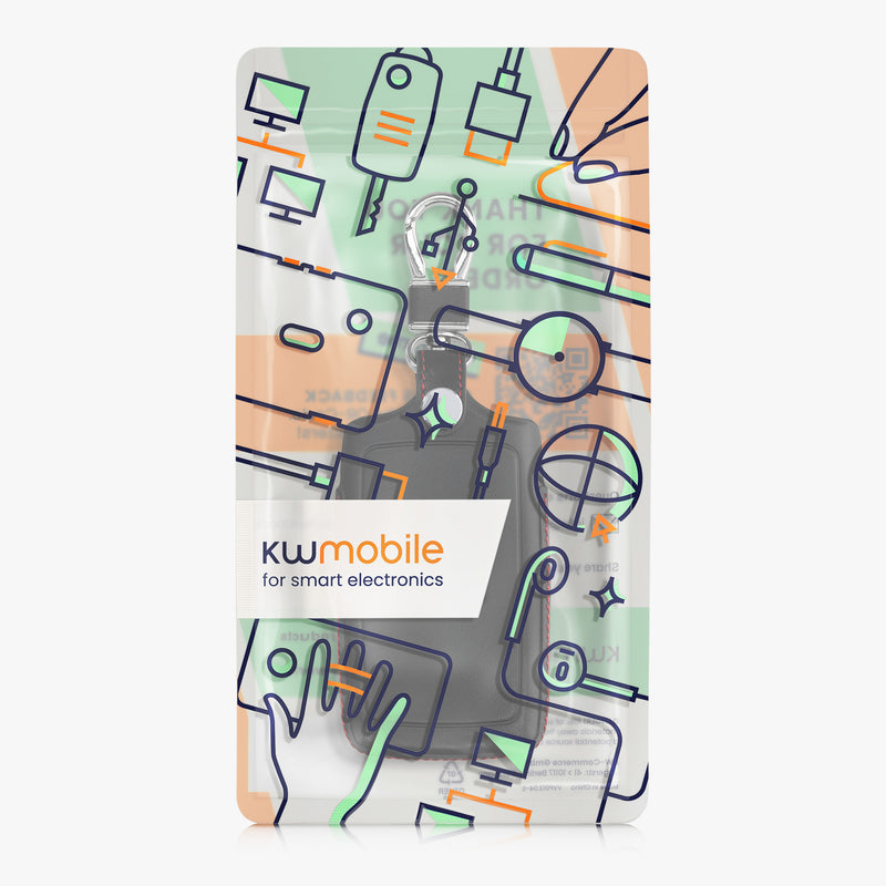 kwmobile Autoschlüssel Hülle kompatibel mit Renault 4-Tasten Smartkey Autoschlüssel (nur Keyless Go) - Schutzhülle