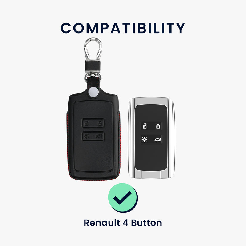 kwmobile Car Key Cover compatible with Renault 4-Button Smartkey Car Key (Keyless Go only) Protective Case Key Cover