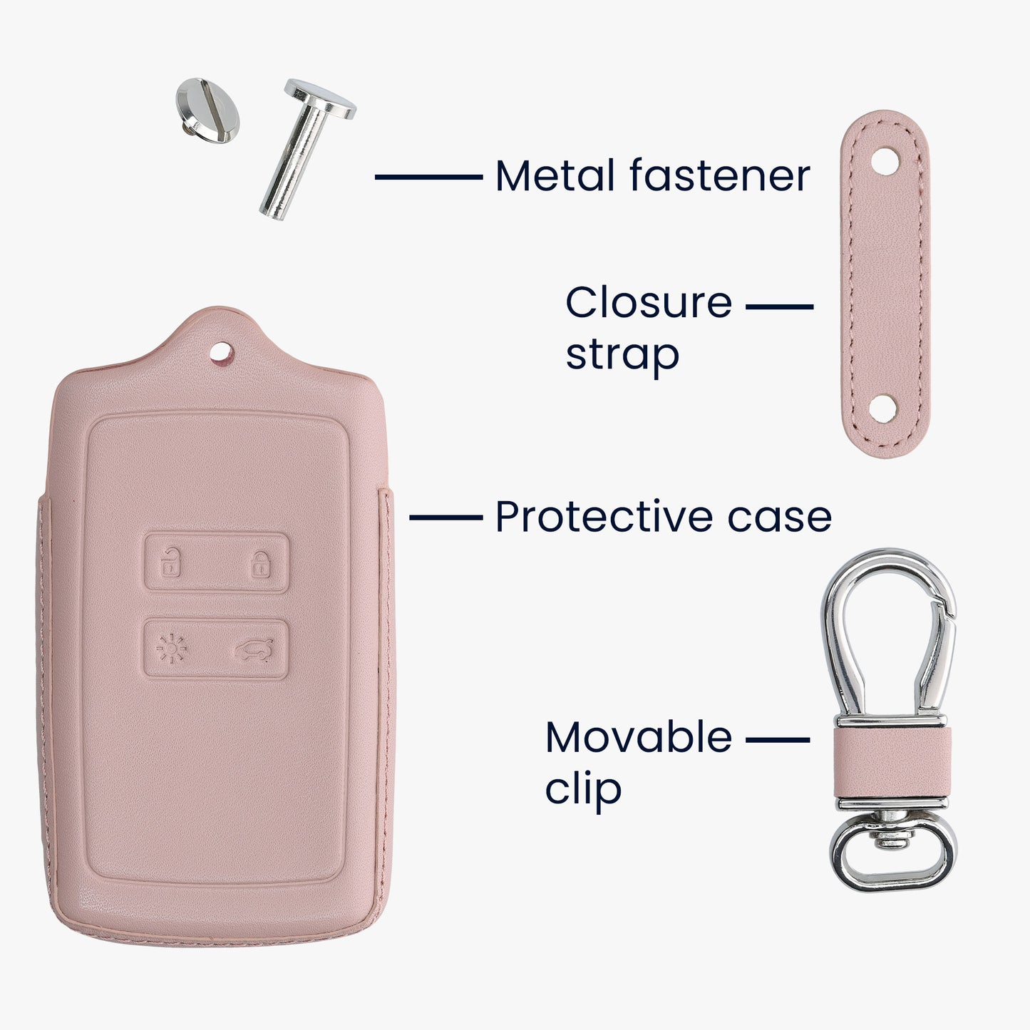 kwmobile Car Key Cover compatible with Renault 4-Button Smartkey Car Key (Keyless Go only) Protective Case Key Cover