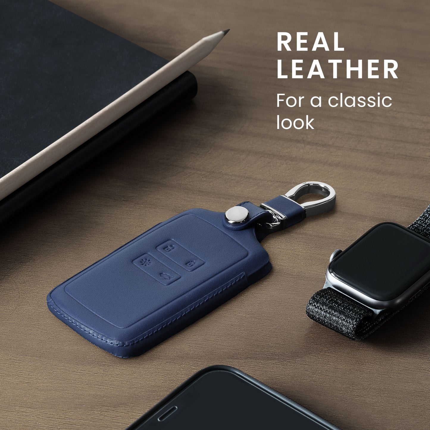 kwmobile Car Key Cover compatible with Renault 4-Button Smartkey Car Key (Keyless Go only) Protective Case Key Cover