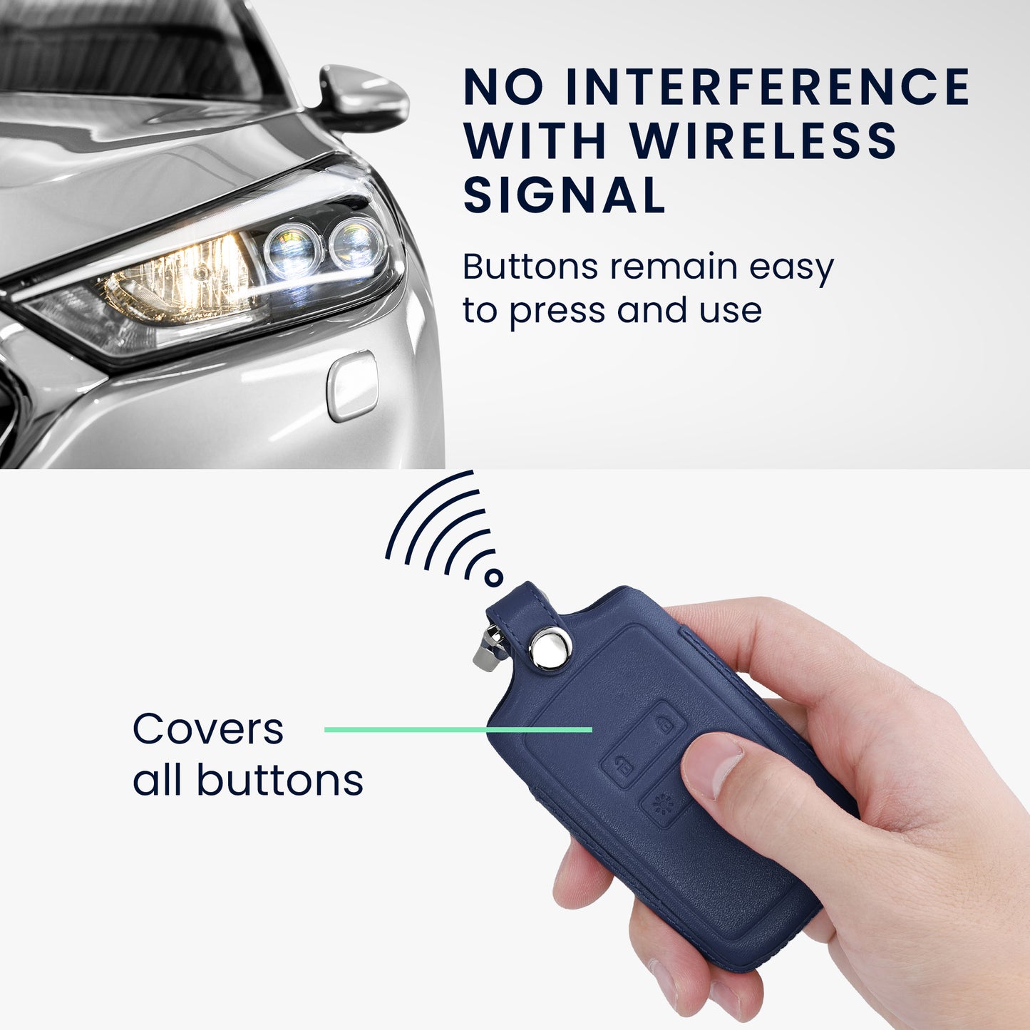 kwmobile Car Key Cover compatible with Renault 4-Button Smartkey Car Key (Keyless Go only) Protective Case Key Cover