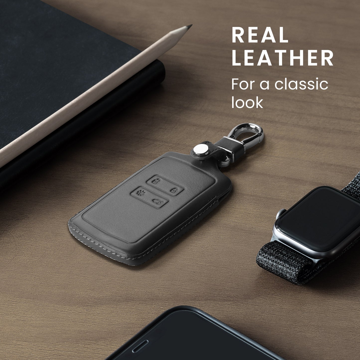 kwmobile Car Key Cover compatible with Renault 4-Button Smartkey Car Key (Keyless Go only) Protective Case Key Cover