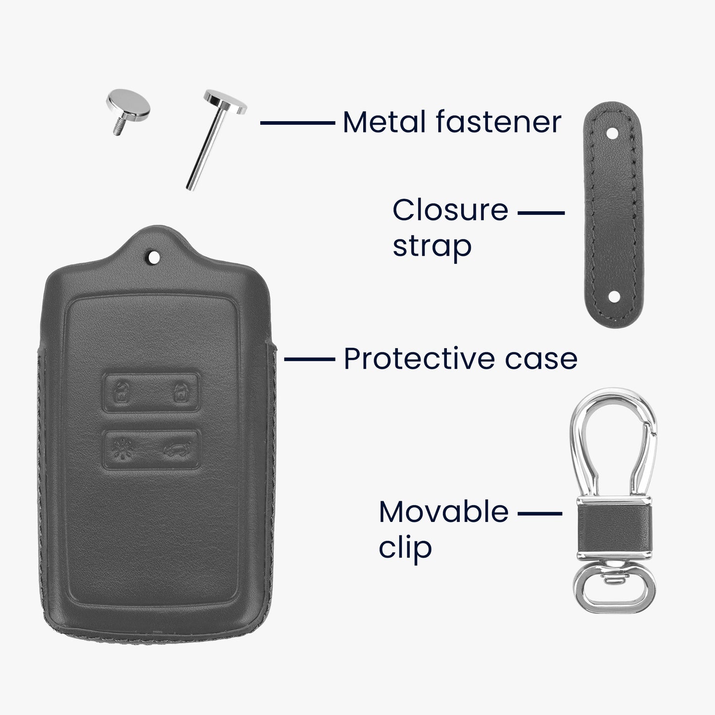 kwmobile Car Key Cover compatible with Renault 4-Button Smartkey Car Key (Keyless Go only) Protective Case Key Cover