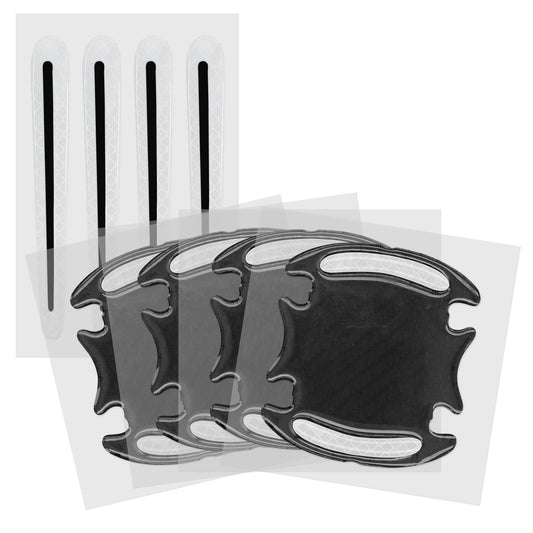 kwmobile 8x Universal Auto Türgriff Lackschutzfolie - Folie - Schutzfolie Griffmulden und Griff Schwarz Grau 9,1 x 8,3 + 13 x 1,7 cm Schwarz  [dsg01]