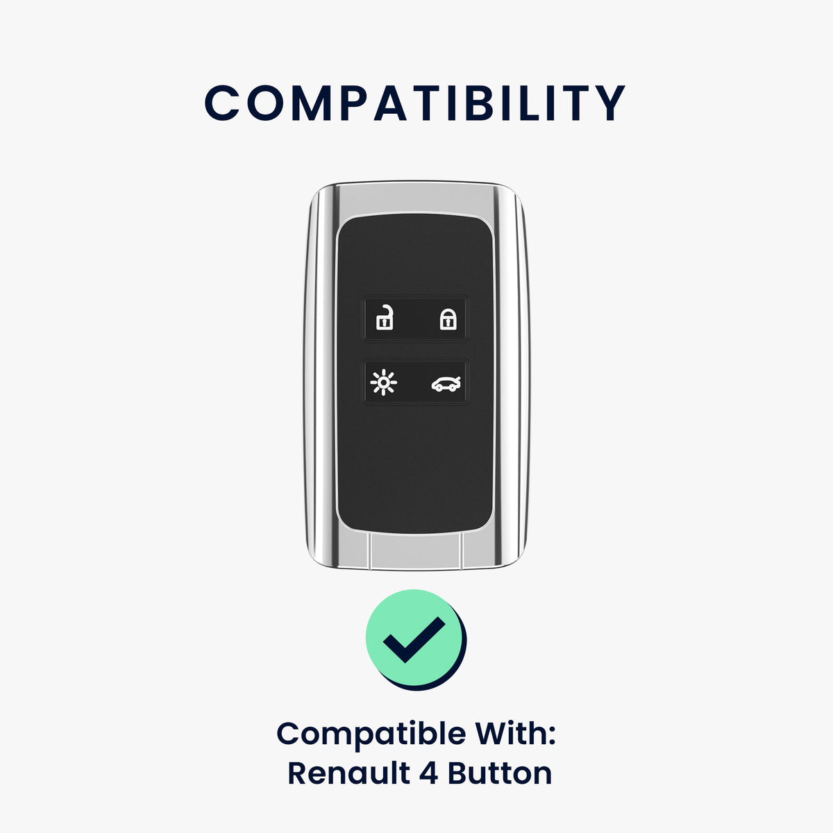 Renault 4-Button Smartkey (Keyless Go only) Car Key Cover