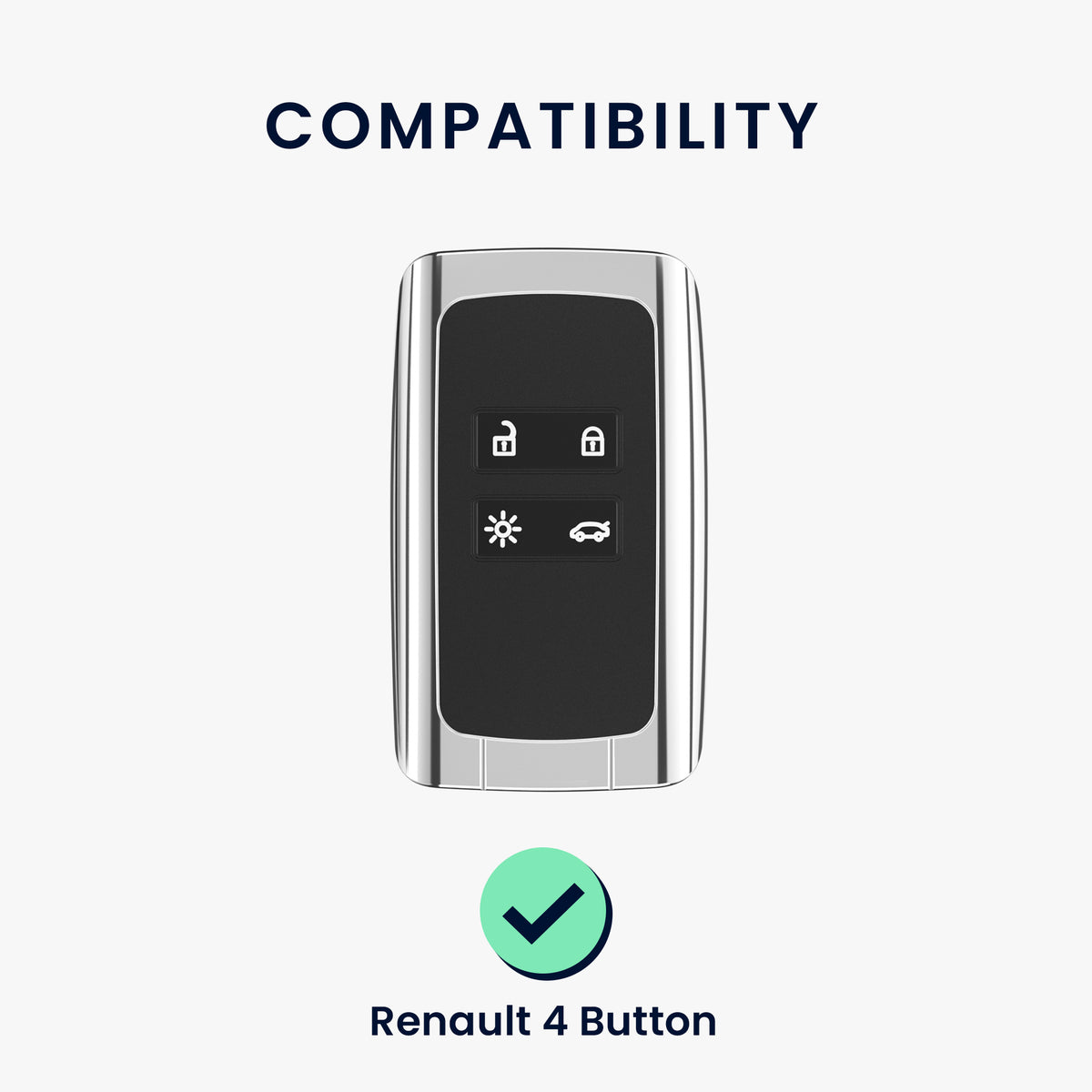 Renault 4-Button Smartkey (Keyless Go only) Silicone Car Key Cover Honeycomb