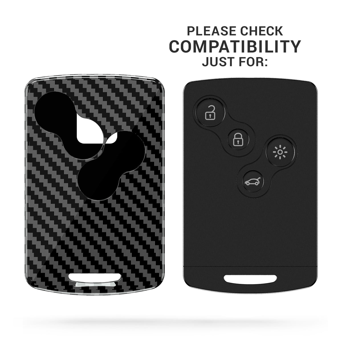 Renault 4-Button Card Hardcover Car Key Cover (Keyless Go only)