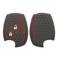 Silicone Car Key Cover for Renault Dacia 2-Button Black and Red Diamond Pattern