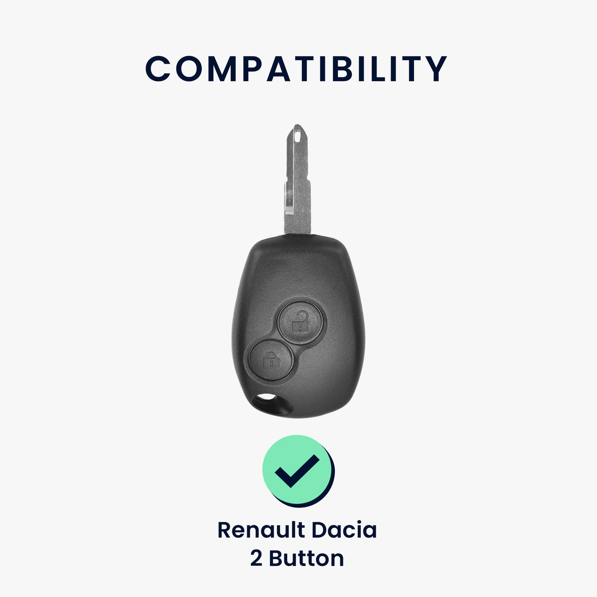 Silicone Car Key Cover for Renault Dacia 2-Button Black and Red Diamond Pattern
