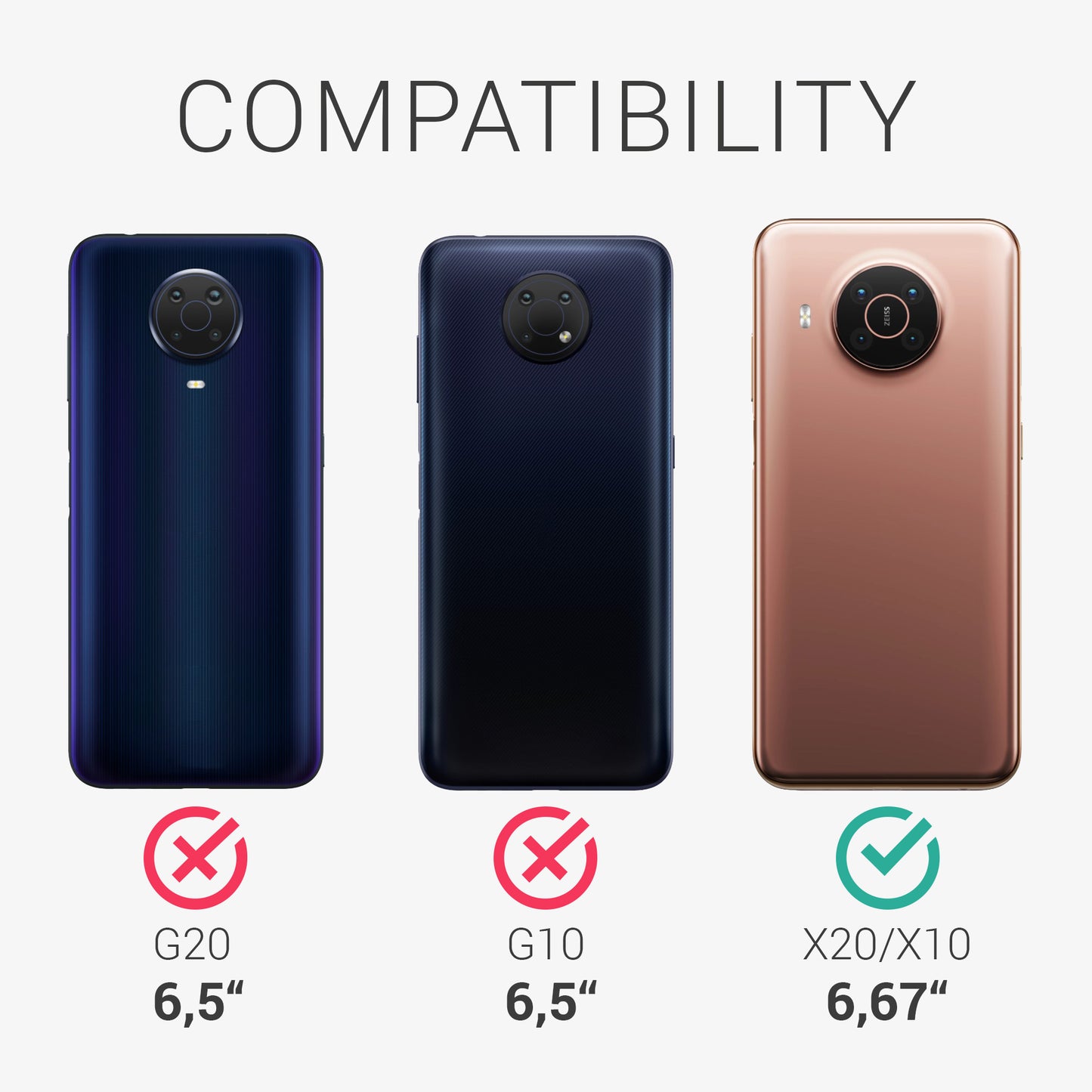 kwmobile Displayschutzfolie kompatibel mit Nokia X20 / X10 Folie Set - Kristallklar - Displayschutz