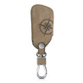 VW Golf 8 3-Button Faux Leather Car Key Cover Taupe Compass