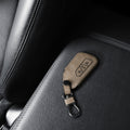 VW Golf 8 3-Button Faux Leather Car Key Cover Taupe Compass