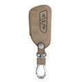 VW Golf 8 3-Button Faux Leather Car Key Cover Taupe Compass