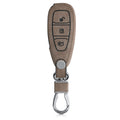 Ford 3-Button Keyless Go Faux Leather Car Key Cover Beige Suede Compass