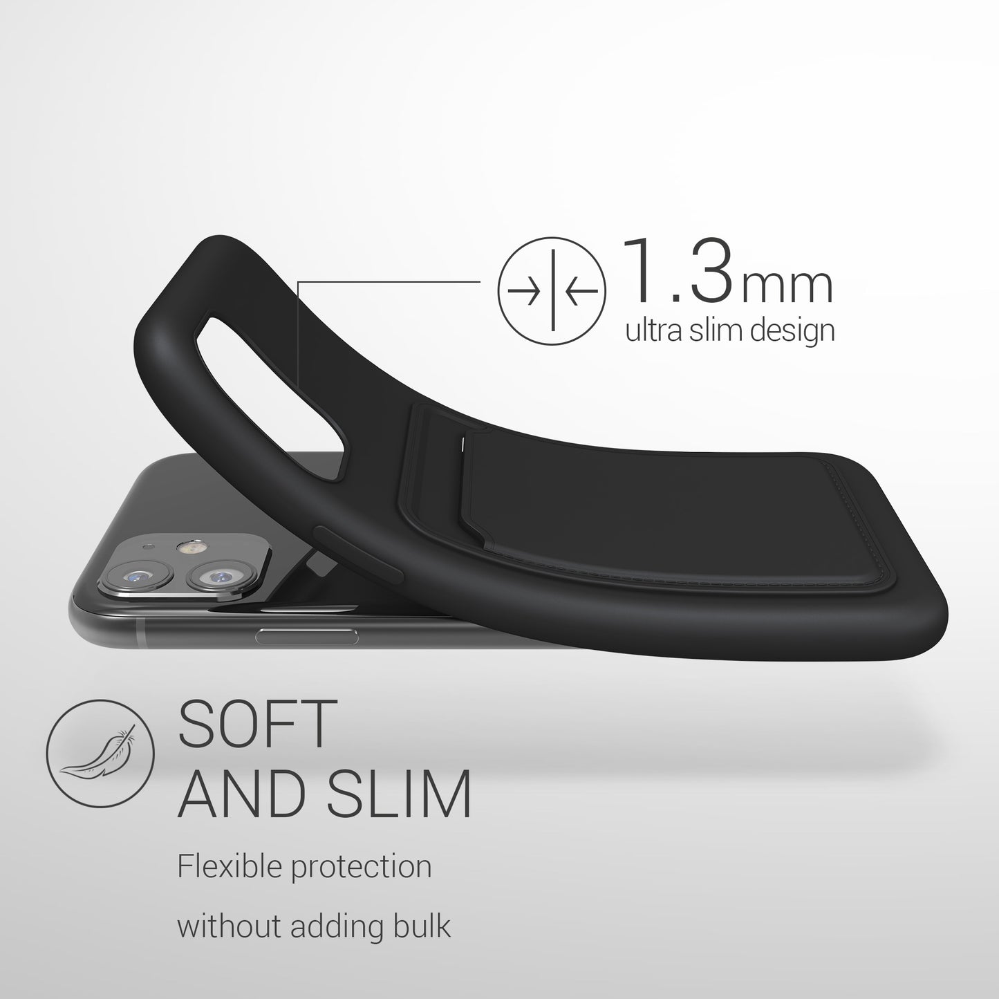 iPhone 11 Wallet Case Matte Silicone