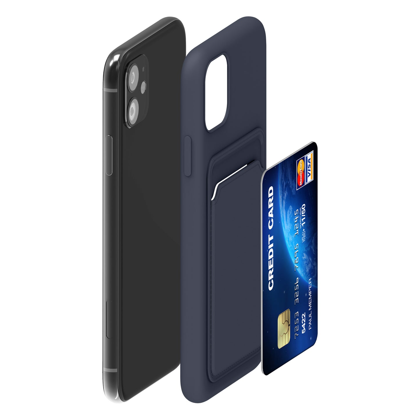 iPhone 11 Wallet Case Matte Silicone