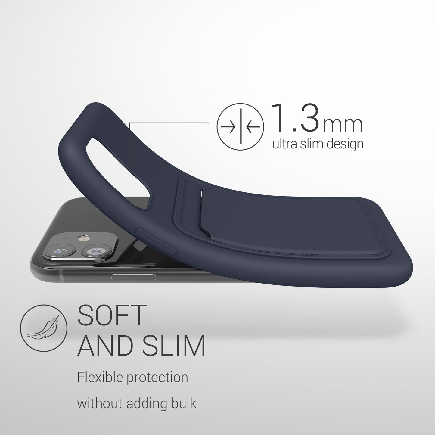 iPhone 11 Wallet Case Matte Silicone