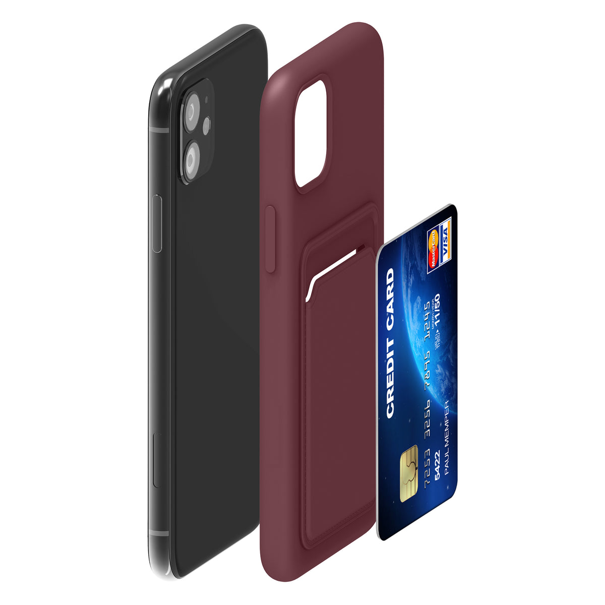 iPhone 11 Wallet Case Matte Silicone