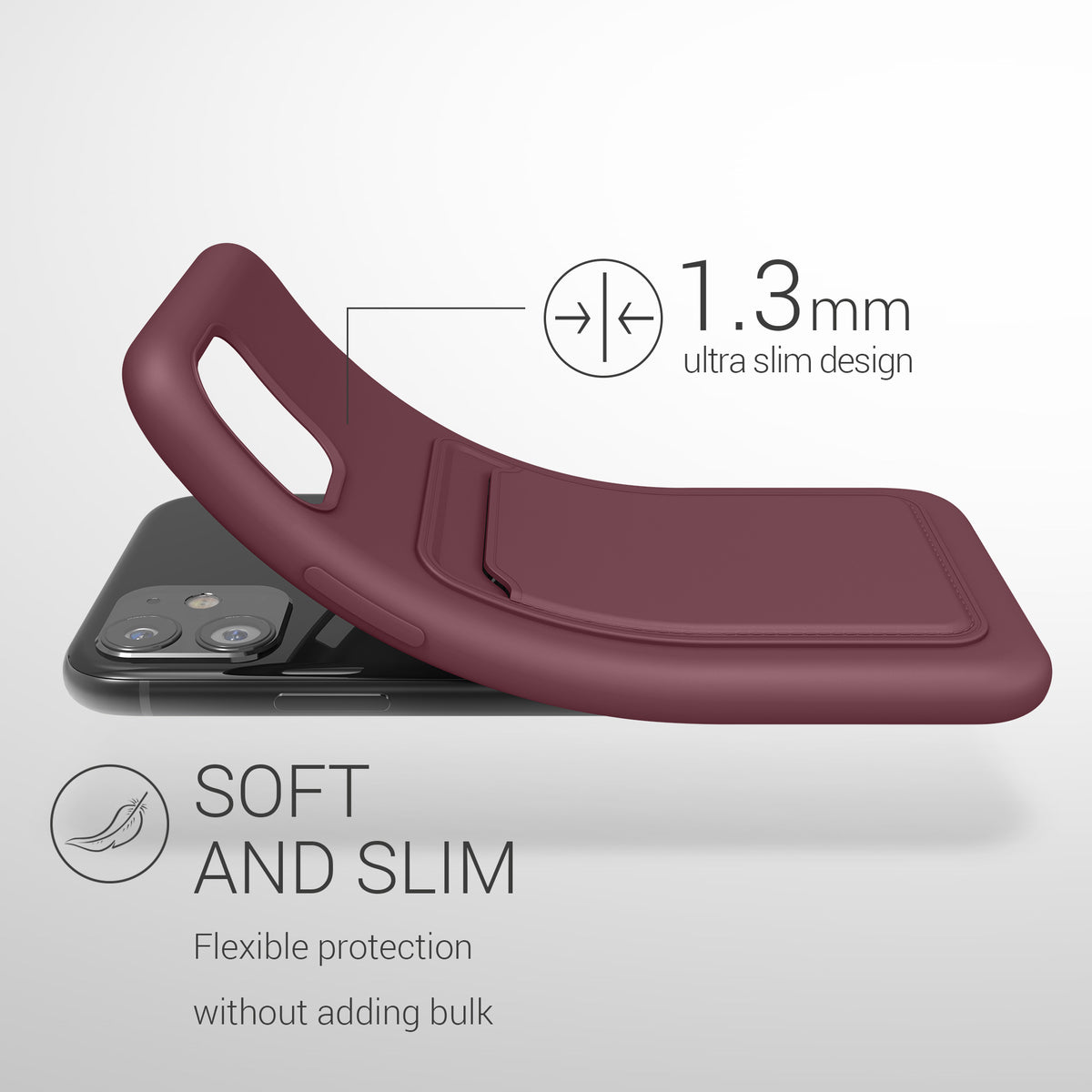 iPhone 11 Wallet Case Matte Silicone