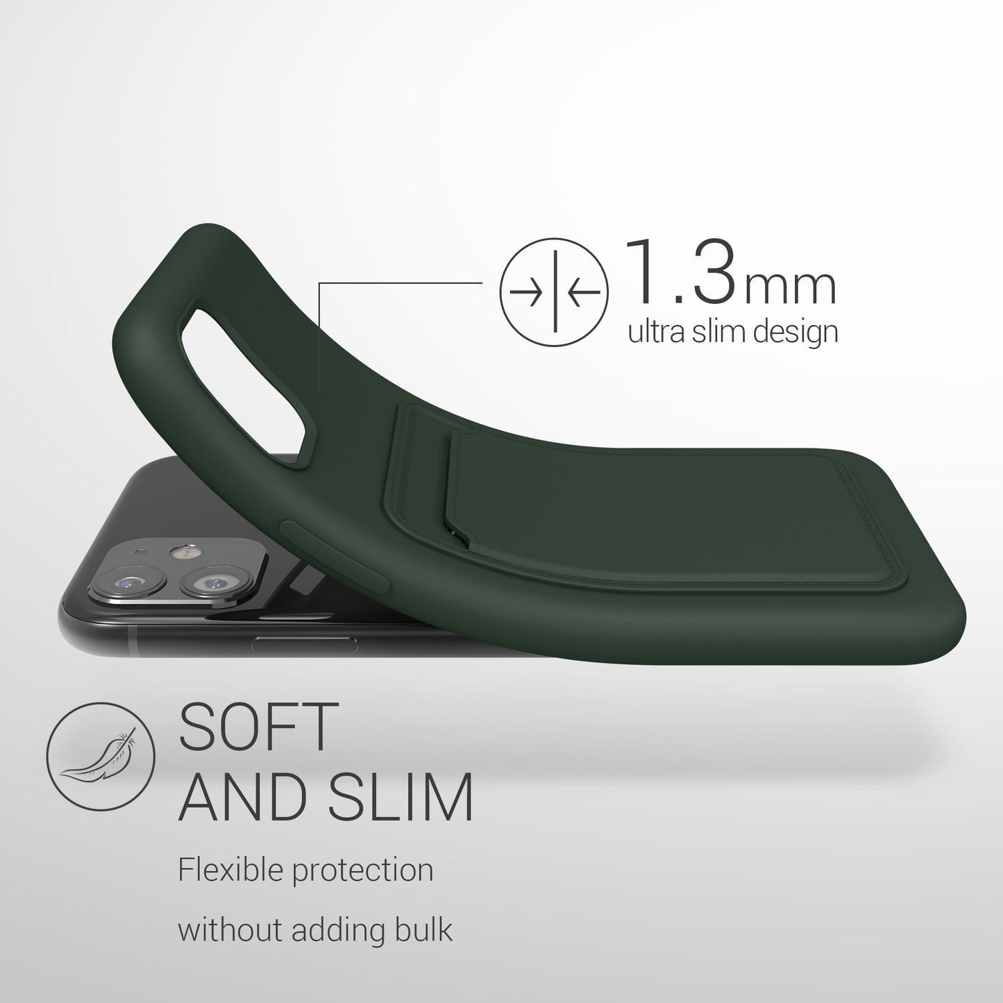 iPhone 11 Wallet Case Matte Silicone