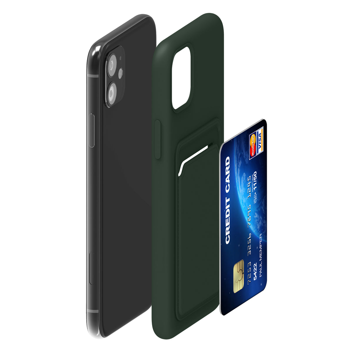 iPhone 11 Wallet Case Matte Silicone