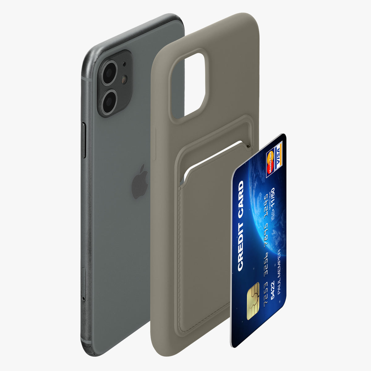 iPhone 11 Wallet Case Matte Silicone