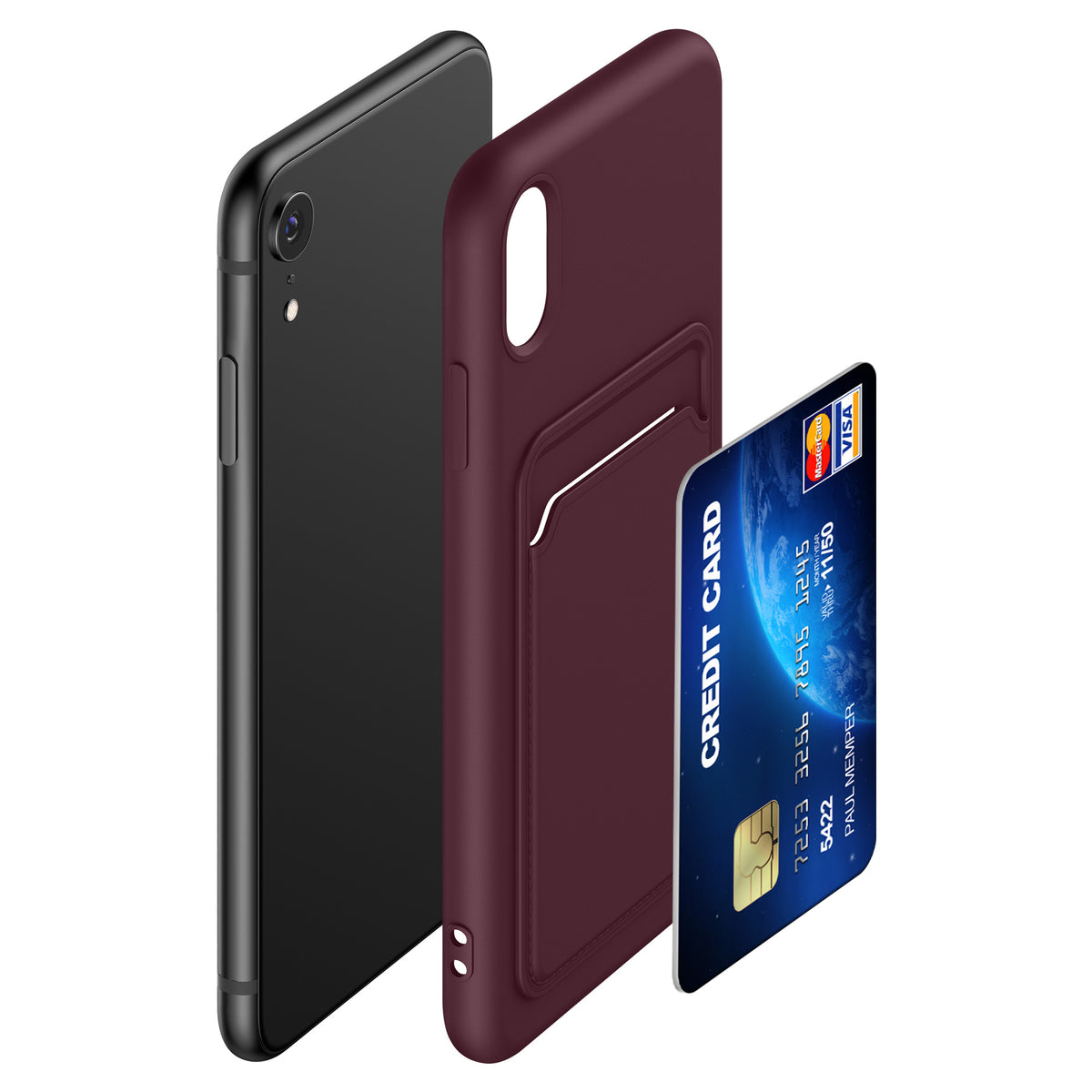 kwmobile Phone Case compatible with Apple iPhone XR Case - Phone Cover with Card Slot