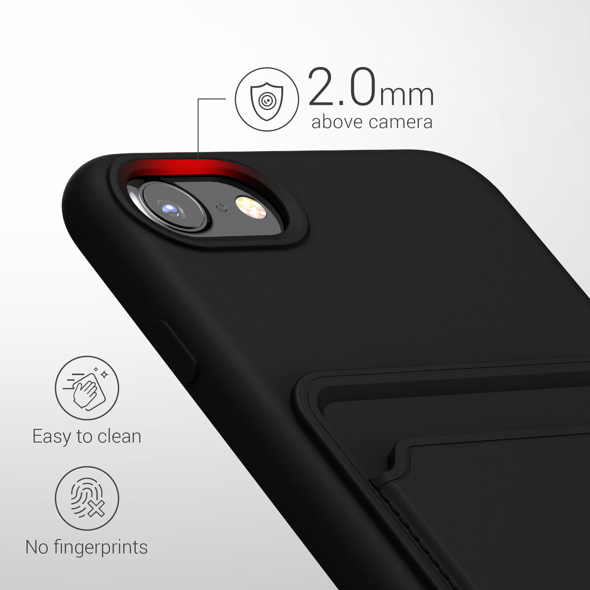kwmobile Phone Case Compatible with Apple iPhone SE (2022) / iPhone SE (2020) / iPhone 8 / iPhone 7 Case - Phone Cover with Card Slot
