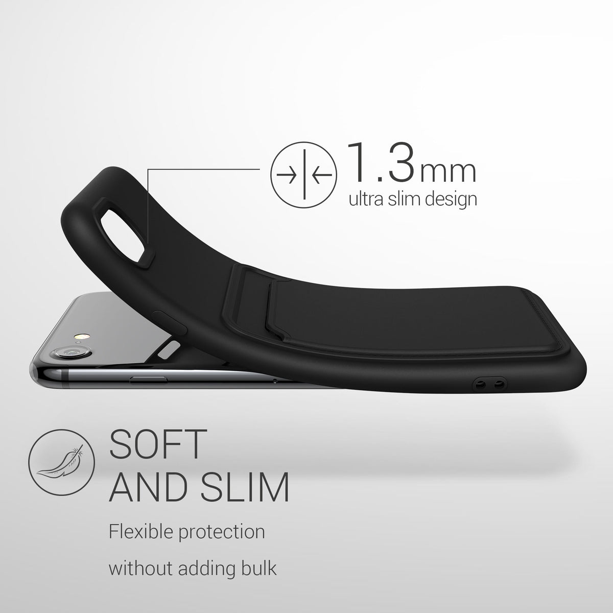 kwmobile Phone Case Compatible with Apple iPhone SE (2022) / iPhone SE (2020) / iPhone 8 / iPhone 7 Case - Phone Cover with Card Slot