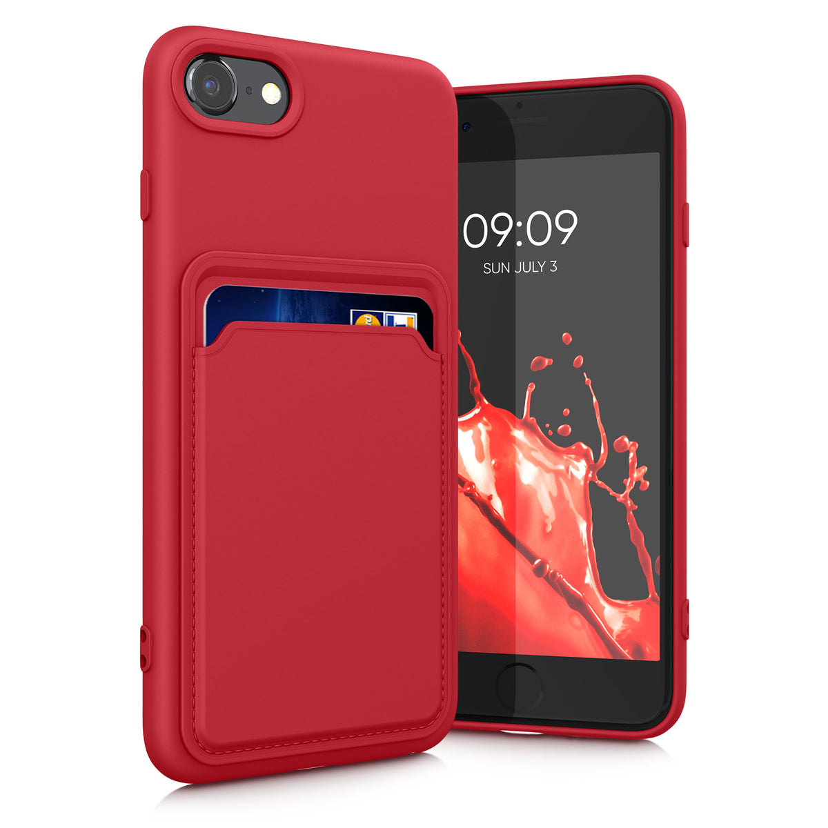 kwmobile Phone Case Compatible with Apple iPhone SE (2022) / iPhone SE (2020) / iPhone 8 / iPhone 7 Case - Phone Cover with Card Slot